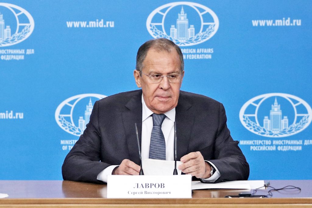 Russian foreign minister Sergei Lavrov on Jan. 15, 2018